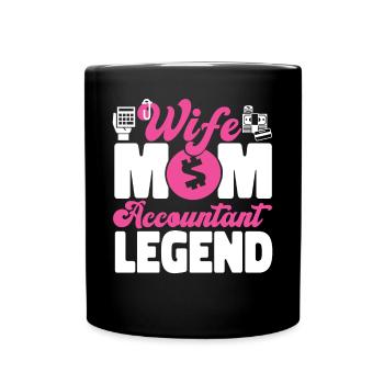 Accountant Bookkeeper Accounting - Full Colour Mug - black - Front