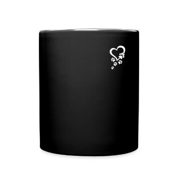 Dog Paw Heart Baby Dog Paws Heart - Dog Owner Dog - Full Colour Mug - black - Front