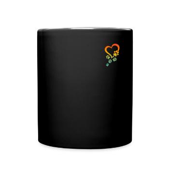 Dog Paw Heart Baby Dog Paws Dog Owner - Dog Paw - Full Colour Mug - black - Front