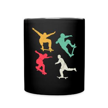 Skater Skatepark Skater Boys Skateboard Skateboard - Full Colour Mug - black - Front