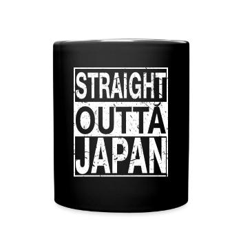 Japan Straight outta Japan - Tasse einfarbig - Schwarz - Vorne