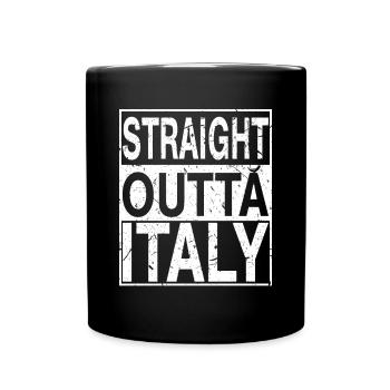 Italie Tout droit sorti Italie - Mug uni - noir - Devant