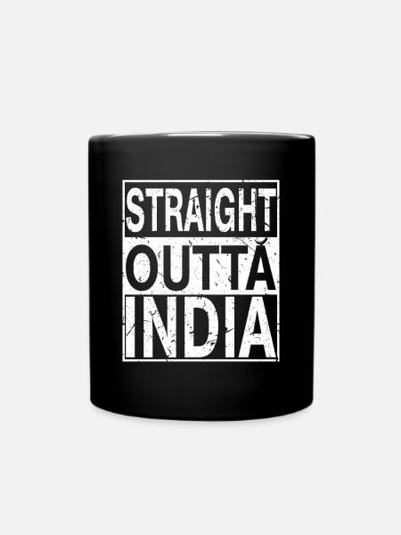 Indien Straight outta Indien - Tasse einfarbig - Schwarz