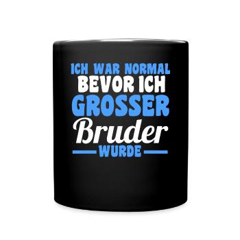 Geschwister Familie Brüder Bruder - Tasse einfarbig - Schwarz - Vorne
