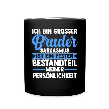 Geschwister Familie Brüder Bruder - Tasse einfarbig - Schwarz - Vorne