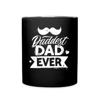 Papa aller Zeiten lustiger Vatertag mit Schnurrbart - Tasse einfarbig - Schwarz - Vorne