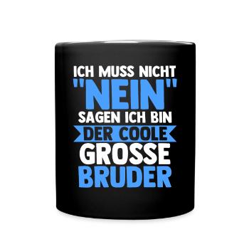 Geschwister Familie Brüder Bruder - Tasse einfarbig - Schwarz - Vorne