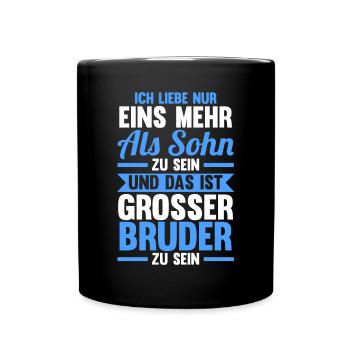 Geschwister Familie Brüder Bruder - Tasse einfarbig - Schwarz - Vorne