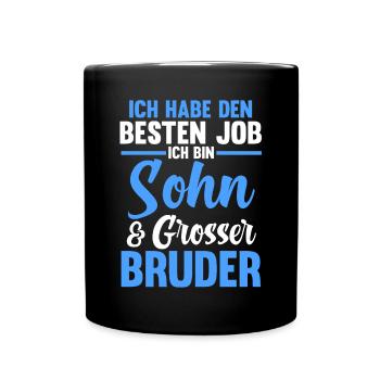 Geschwister Familie Brüder Bruder - Tasse einfarbig - Schwarz - Vorne