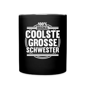 Geschwister Familie Schwestern Schwester - Tasse einfarbig - Schwarz - Vorne