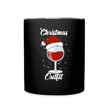 Wine Lovers Noël Chapeau de Noël Tenue Noël - Mug uni - noir - Devant