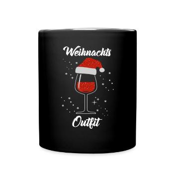 Wine Lovers Noël Chapeau de Noël Tenue Noël - Mug uni - noir - Devant