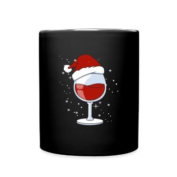 Wine Lovers Noël Chapeau de Noël Tenue Noël - Mug uni - noir - Devant