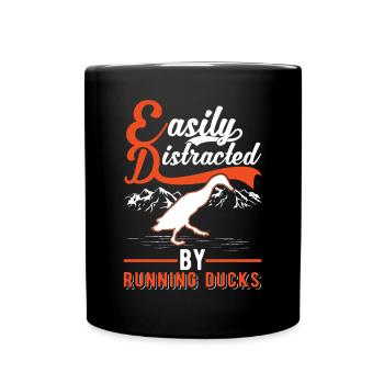 Easily distracted by Running Ducks Laufente - Full Colour Mug - black - Front