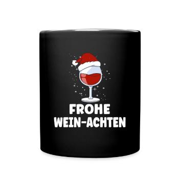 Wein Liebhaber Weihnachts Mütze Outfit Weihnachten - Tasse einfarbig - Schwarz - Vorne