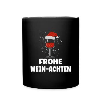 Wein Liebhaber Weihnachts Mütze Outfit Weihnachten - Tasse einfarbig - Schwarz - Vorne