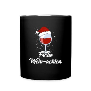Wein Liebhaber Weihnachts Mütze Outfit Weihnachten - Tasse einfarbig - Schwarz - Vorne