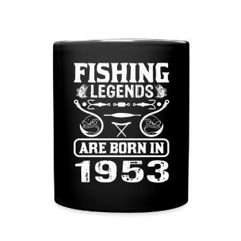 Fishing Legends Are Born In 1953 - Tasse einfarbig - Schwarz - Vorne