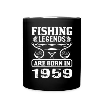 Les légendes de la pêche sont nées en 1959 - Mug uni - noir - Devant