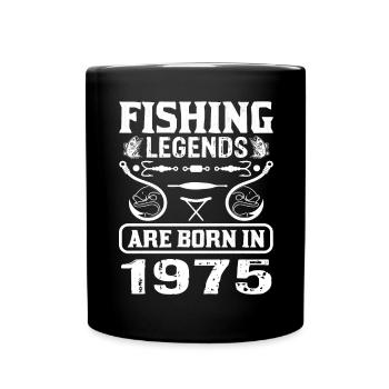 Fishing Legends Are Born In 1975 - Tasse einfarbig - Schwarz - Vorne