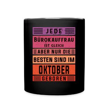 Angestellter Geburtstag Oktober geboren - Tasse einfarbig - Schwarz - Vorne