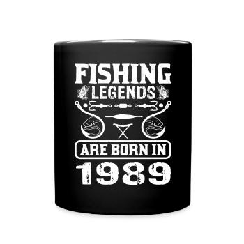 Les légendes de la pêche sont nées en 1989 - Mug uni - noir - Devant
