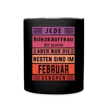 Angestellter Geburtstag Februar geboren - Tasse einfarbig - Schwarz - Vorne