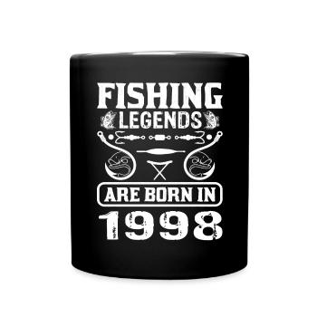 Les légendes de la pêche sont nées en 1998 - Mug uni - noir - Devant