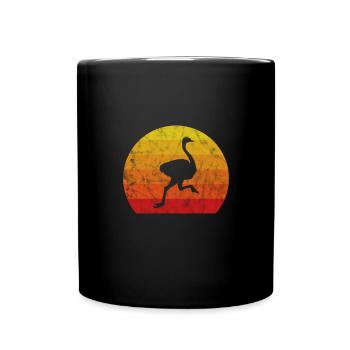 Strauß Vogel Tier Strauss Afrika Safari Geschenk - Tasse einfarbig - Schwarz - Vorne