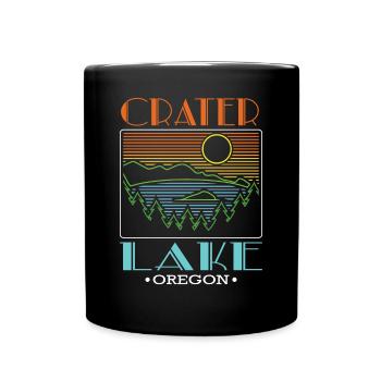 Crater Lake Oregon National Park Retro Crater Lake - Tasse einfarbig - Schwarz - Vorne