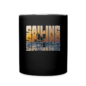 Segeln - Tasse einfarbig - Schwarz - Vorne