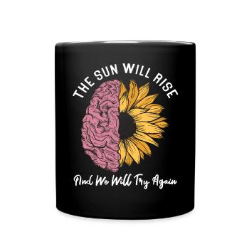 Anxiety Depression Mental Health - Full Colour Mug - black - Front