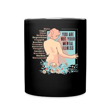 Anxiety Depression Mental Health - Full Colour Mug - black - Front