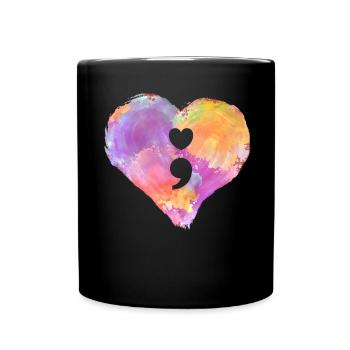 Anxiety Depression Mental Health - Full Colour Mug - black - Front