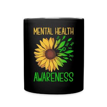 Anxiety Depression Mental Health - Full Colour Mug - black - Front