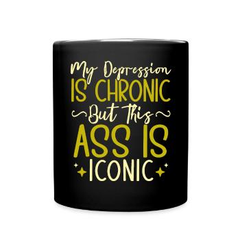 Anxiety Depression Mental Health - Full Colour Mug - black - Front