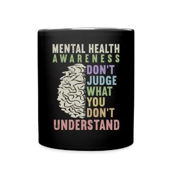 Anxiety Depression Mental Health - Full Colour Mug - black - Front
