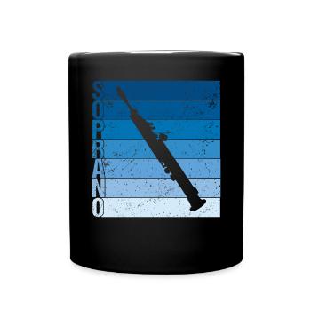 Vintage -Sopran -Saxophon Sax -Musiker - Tasse einfarbig - Schwarz - Vorne