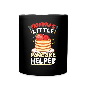 Mamas Kleiner Pfannkuchenhelfer Pfannkuchenmacher - Tasse einfarbig - Schwarz - Vorne
