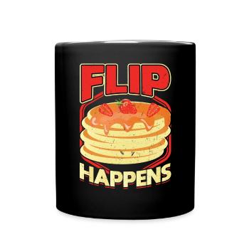 Flip Happens - Pfannkuchenmacher - Tasse einfarbig - Schwarz - Vorne