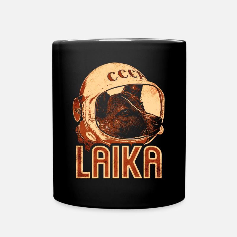 Laika Weltraum Hund - Tasse einfarbig - Schwarz
