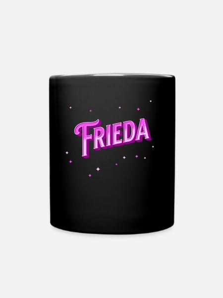 Frieda Namen personalisiert - Tasse einfarbig - Schwarz