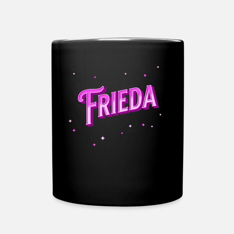Frieda Namen personalisiert - Tasse einfarbig - Schwarz