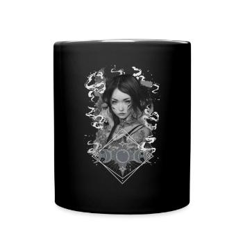 Okkulte Hexenmondphase Gothic Wicca Mondästhetik - Tasse einfarbig - Schwarz - Vorne
