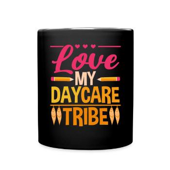 Love My Daycare Tribe Childcare Educator Director - Full Colour Mug - black - Front