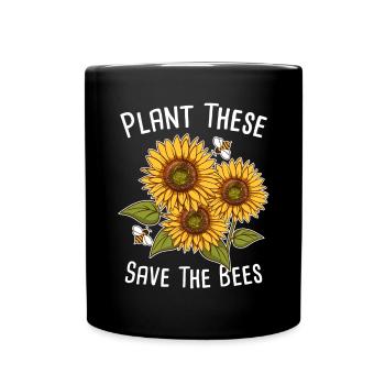 Pflanze Blumen und rette die Bienen / Imker, Biene - Tasse einfarbig - Schwarz - Vorne