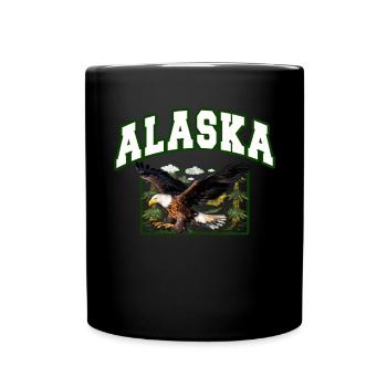 Alaska Geschenk Kinder Herren Damen USA Natur Eis - Tasse einfarbig - Schwarz - Vorne