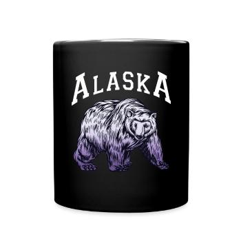 Alaska Gift USA Nature Bear Denali Grizzly Forest - Full Colour Mug - black - Front