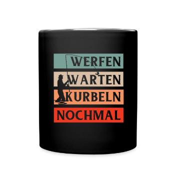 Angeln Tshirt Mann Fischer Rute Fischfang Fishing - Tasse einfarbig - Schwarz - Vorne