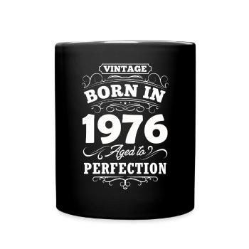 1976 Geburtstag Geschenk Birthday Jahrgang - Tasse einfarbig - Schwarz - Vorne